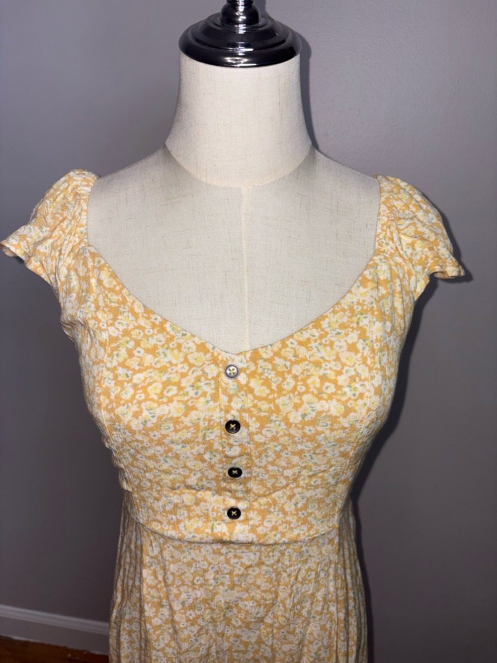 Billabong Forever Yours Woven Smock Floral Mini A-line Dress Coquette Size Small - Picture 3 of 15